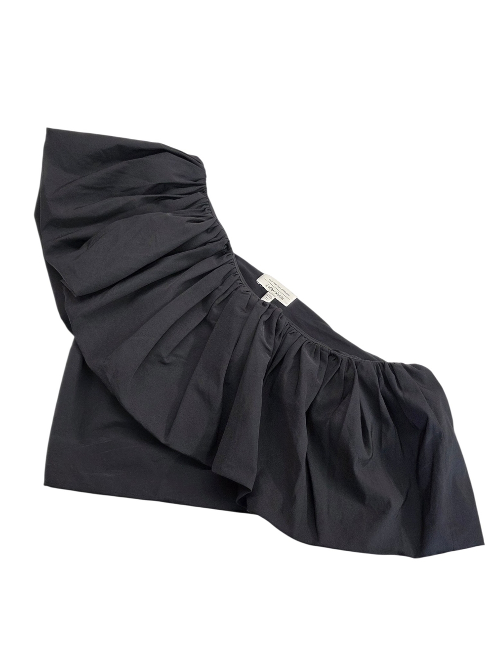 & Other Stories Black One-Shoulder Ruffle Cropped length Top